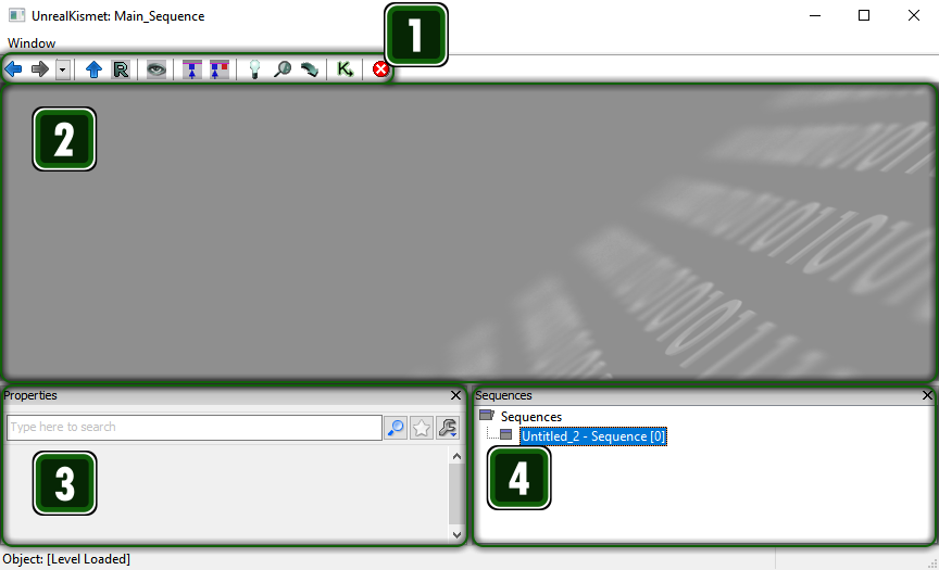 The kismet interface on the main sequence (empty)